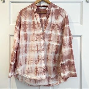 Zara Tie Dye Patch Pocket Long Sleeve